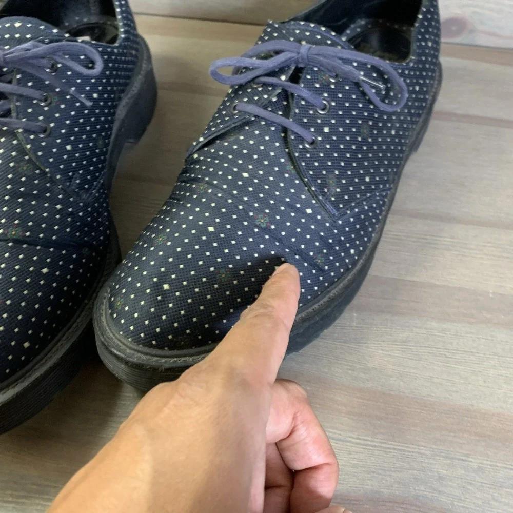 Dr. Martens 1461 Shoes Adult 9‎ US Navy Blue Polka Dot Made In England 14973410